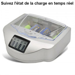 Chargeur de piles universel avec écran LCD - Livraison Offerte