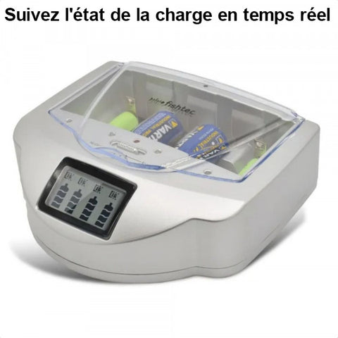 Chargeur de piles universel avec écran LCD - Livraison Offerte