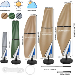 Housse de parasol de jardin avec fermeture éclair imperméable + protection UV - Livraison offerte