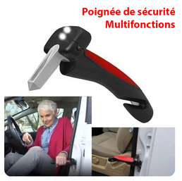 Aide Poignée à la sortie de véhicule + Lampe torche + Coupe ceinture + Brise glace - Livraison offerte