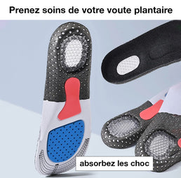 Lot de 2 Semelles orthopédique à gel - Livraison offerte