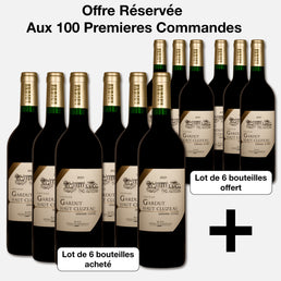 Lot de 6 bouteilles Château Gardut haut Cluzeau 2021 grande cuvée de bordeaux + 6 bouteilles Château Gardut haut Cluzeau 2021 grande cuvée de bordeaux offertes - livraison offerte